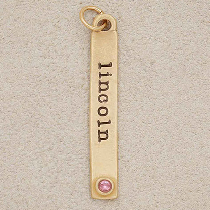Bezel Birthstone Tag {14K Solid Gold}