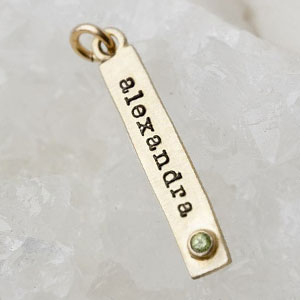 Bezel Birthstone Tag {14K Solid Gold}