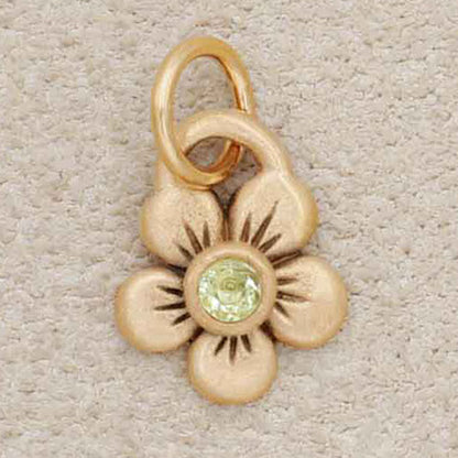 Birthstone Bloom Charm {14K Solid Gold}