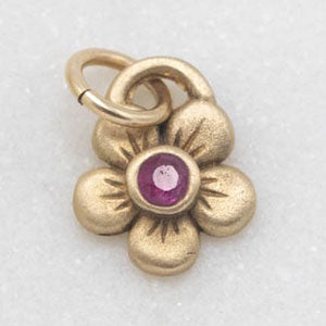 Birthstone Bloom Charm {14K Solid Gold}