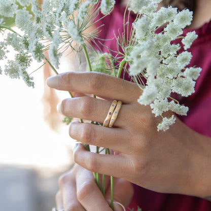 Birthstone Stacking Rings (14K Solid Gold)
