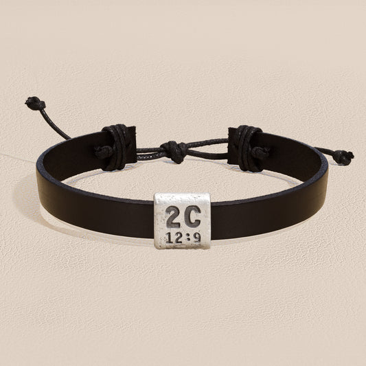 Equitable Leather Verse Bracelet (Black)