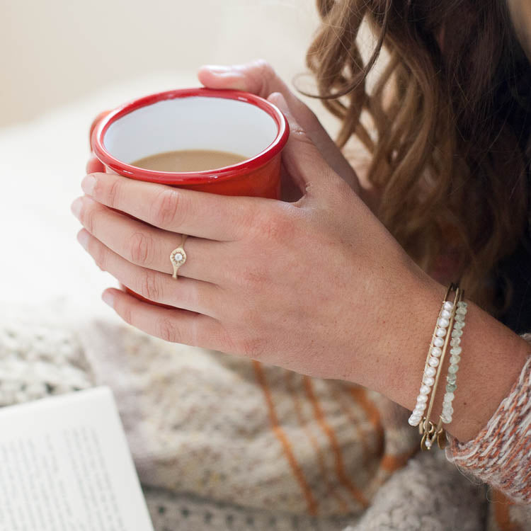 Sunburst Stacking Ring {14K Solid Gold}