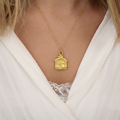A Savior is Born Nativity Necklace (Gold Plated)