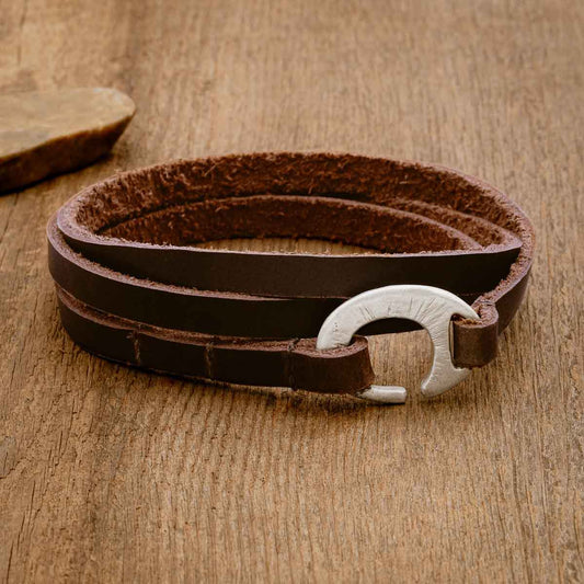 Catcher Leather Bracelet (Sterling Silver)