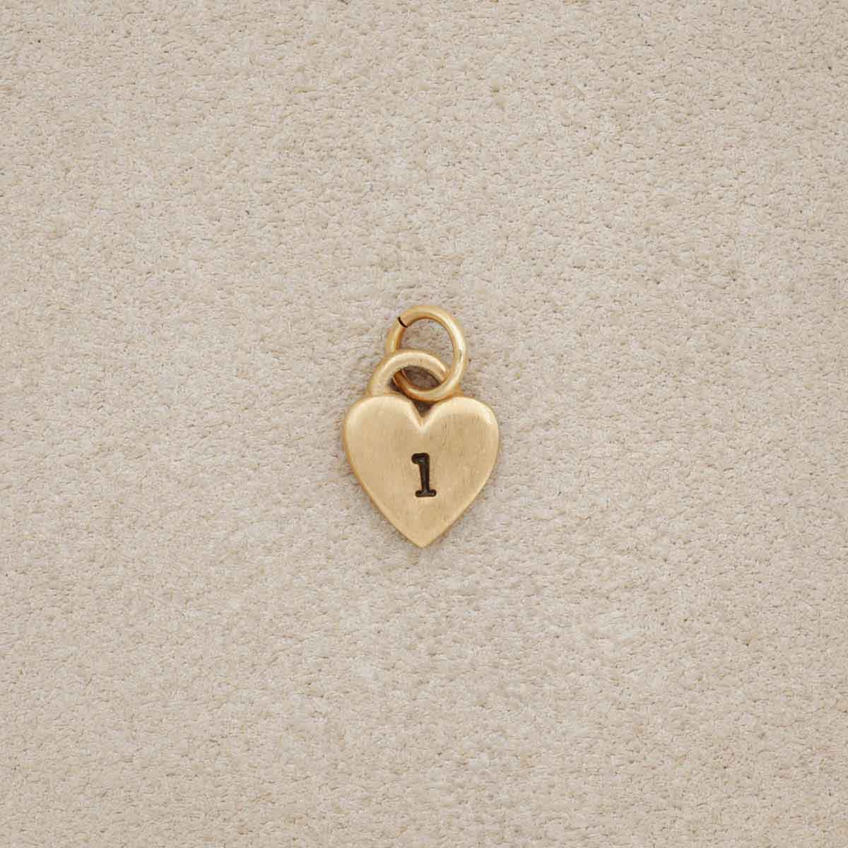 Cherished Heart Initial Charm {14K Solid Gold}