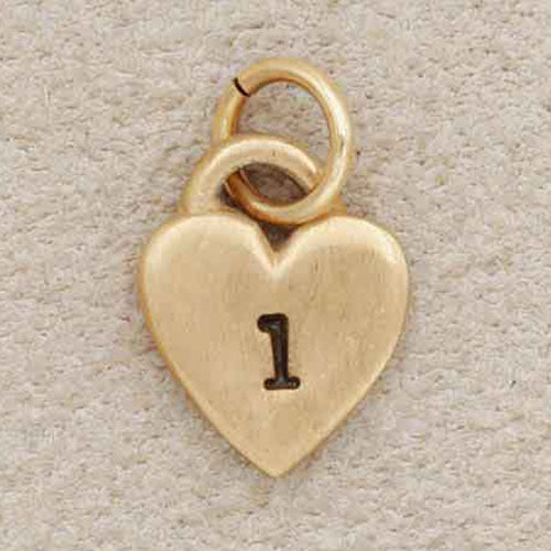Cherished Heart Initial Charm {14K Solid Gold}
