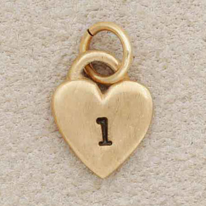 Cherished Heart Initial Charm {14K Solid Gold}