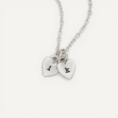 Cherished Hearts Initials Necklace (Sterling Silver)