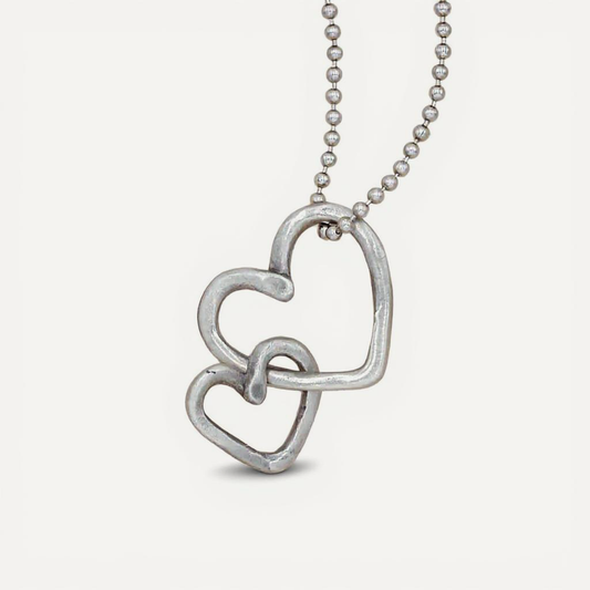 Connected Hearts Necklace (Pewter)