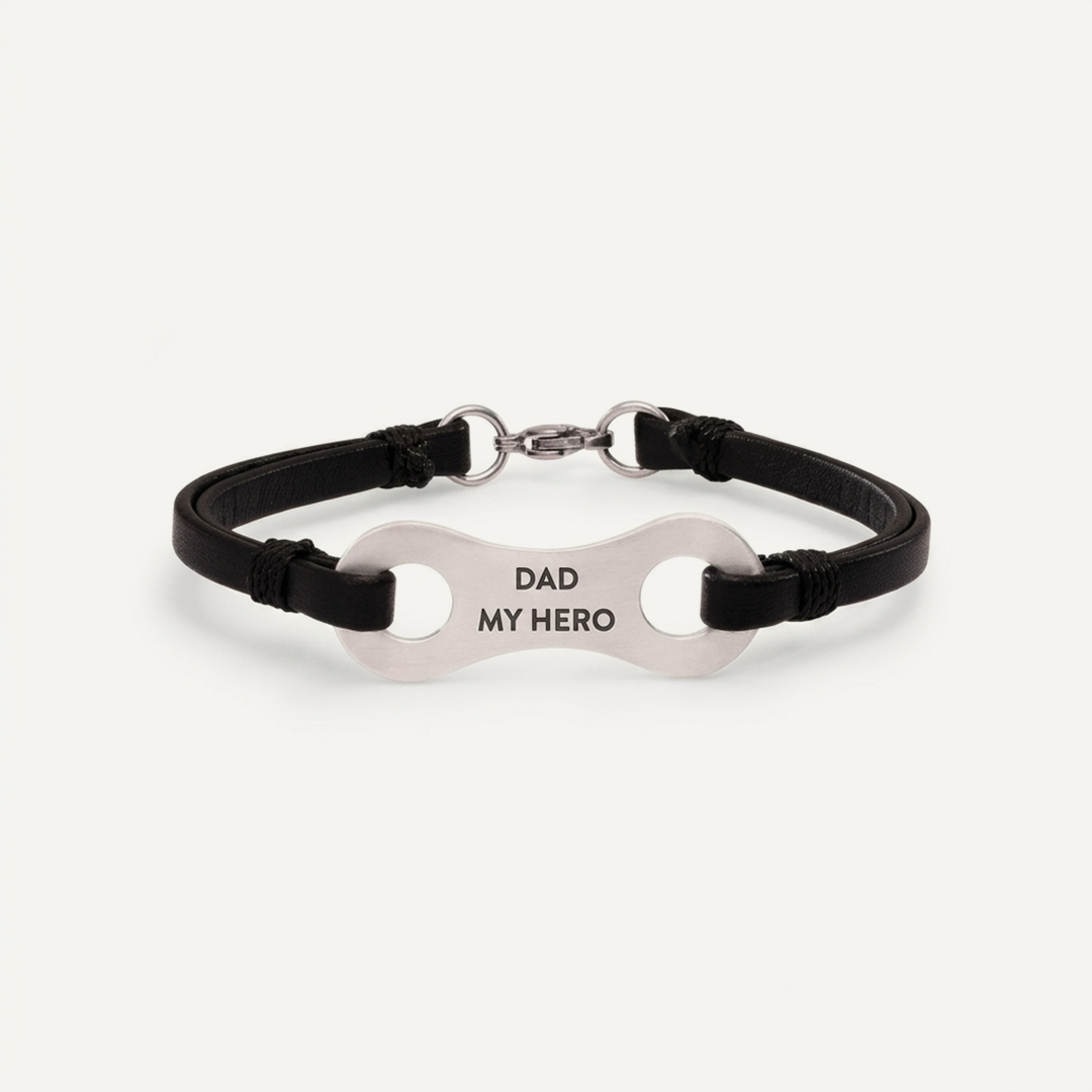 Linked Together Leather Bracelet (Black)