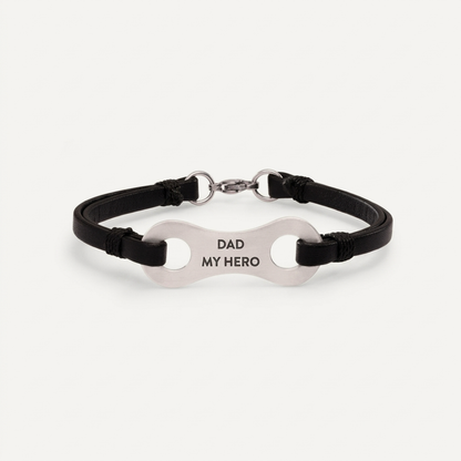 Linked Together Leather Bracelet (Black)