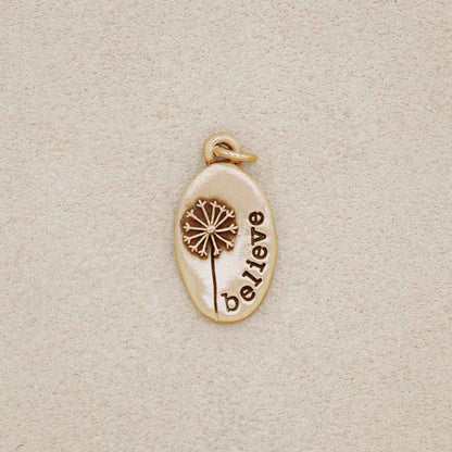 Dandelion Charm (9K Solid Gold)