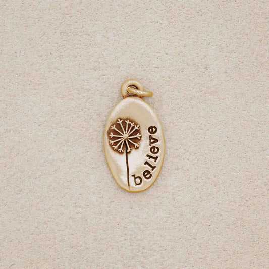 Dandelion Charm (14K Solid Gold)
