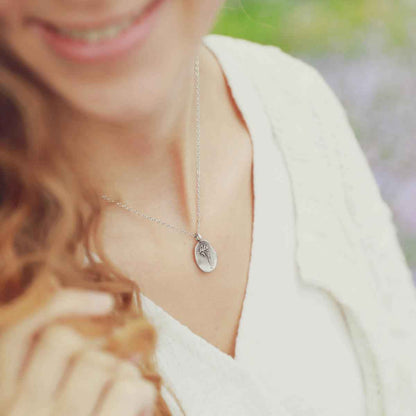 December Birth Flower Necklace {Pewter}