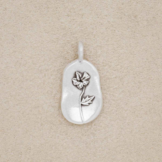 February Birth Flower Charm (Sterling Silver)