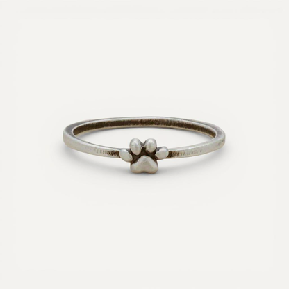 Furry Footprint Dainty Ring (Sterling Silver)