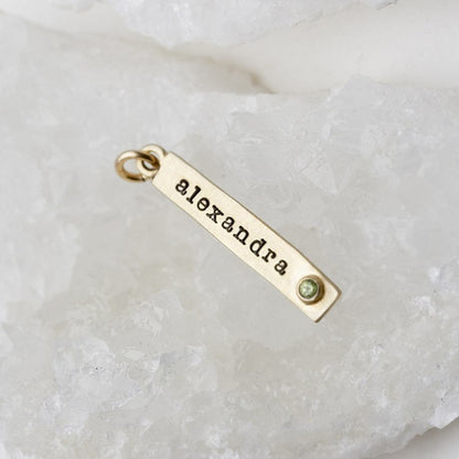Bezel Birthstone Tag {14K Solid Gold}