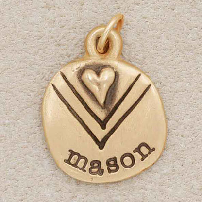 Heart with Chevron Charm (Gold Plated)