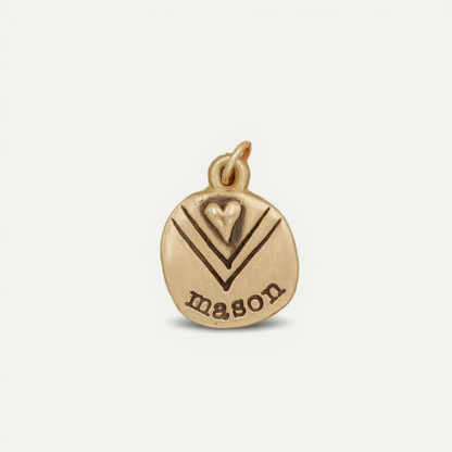 Heart with Chevron Charm (Gold Vermeil)