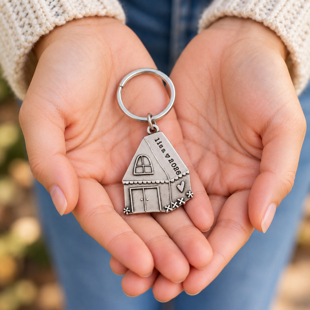 Where My Heart Lives Keychain (Pewter)