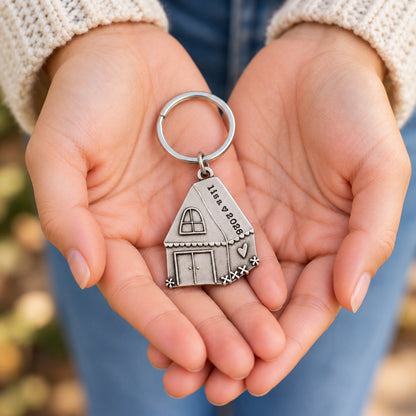 Where My Heart Lives Keychain (Pewter)