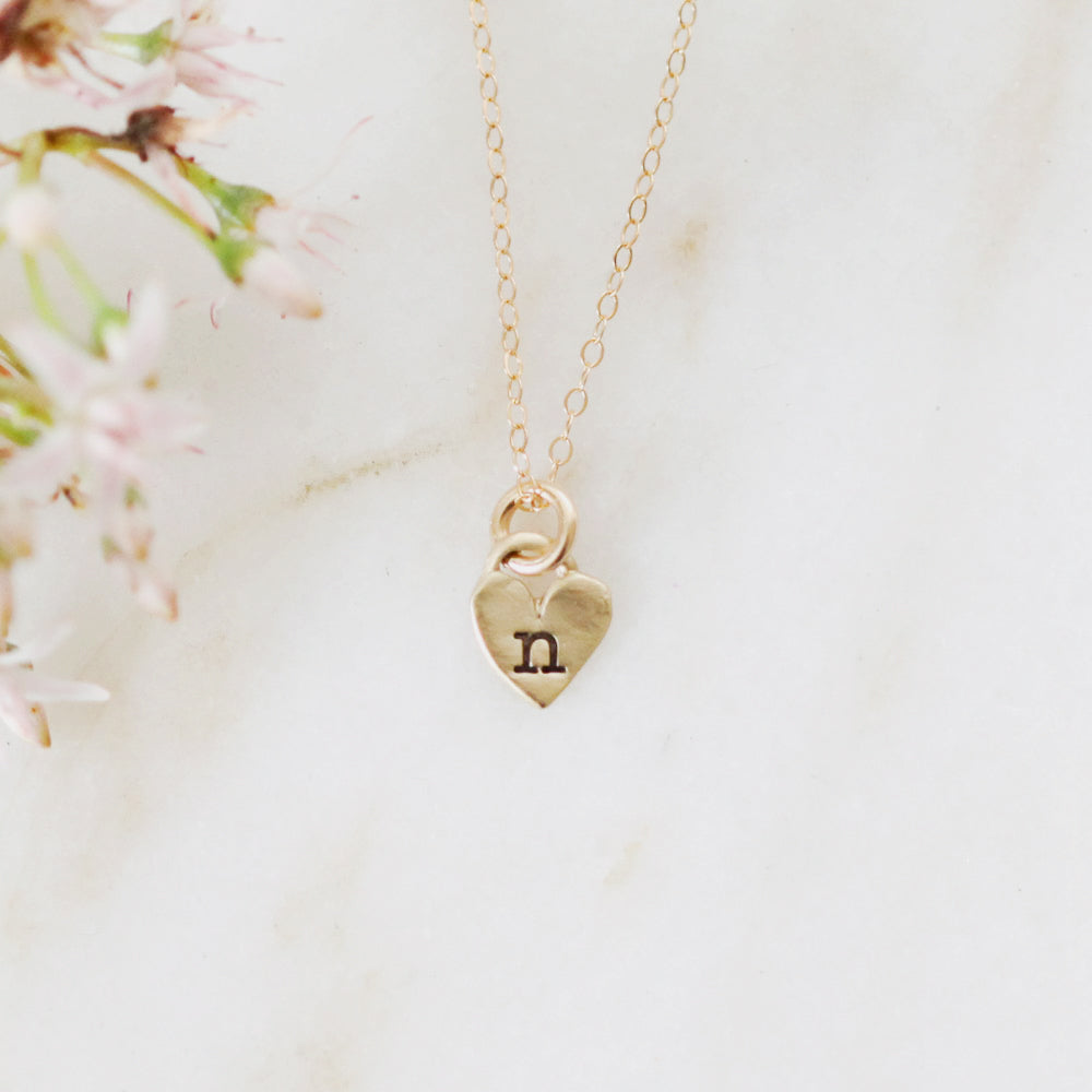 Cherished Hearts Initials Necklace (9K Solid Gold)