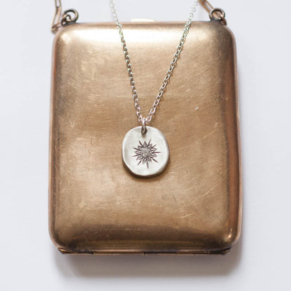 Sunburst Diamond Necklace (Sterling Silver)