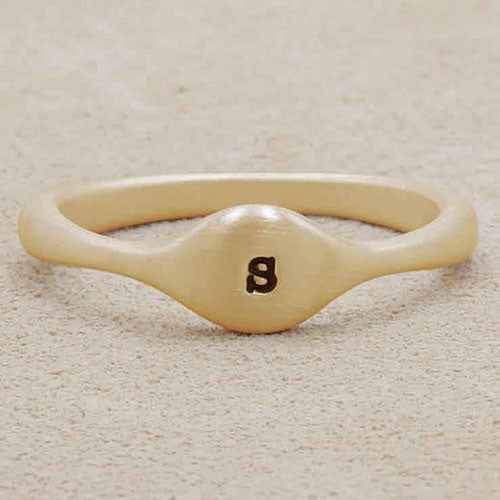 Initial Stacking Ring {14K Solid Gold}