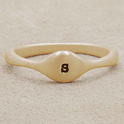 Initial Stacking Ring {14K Solid Gold}
