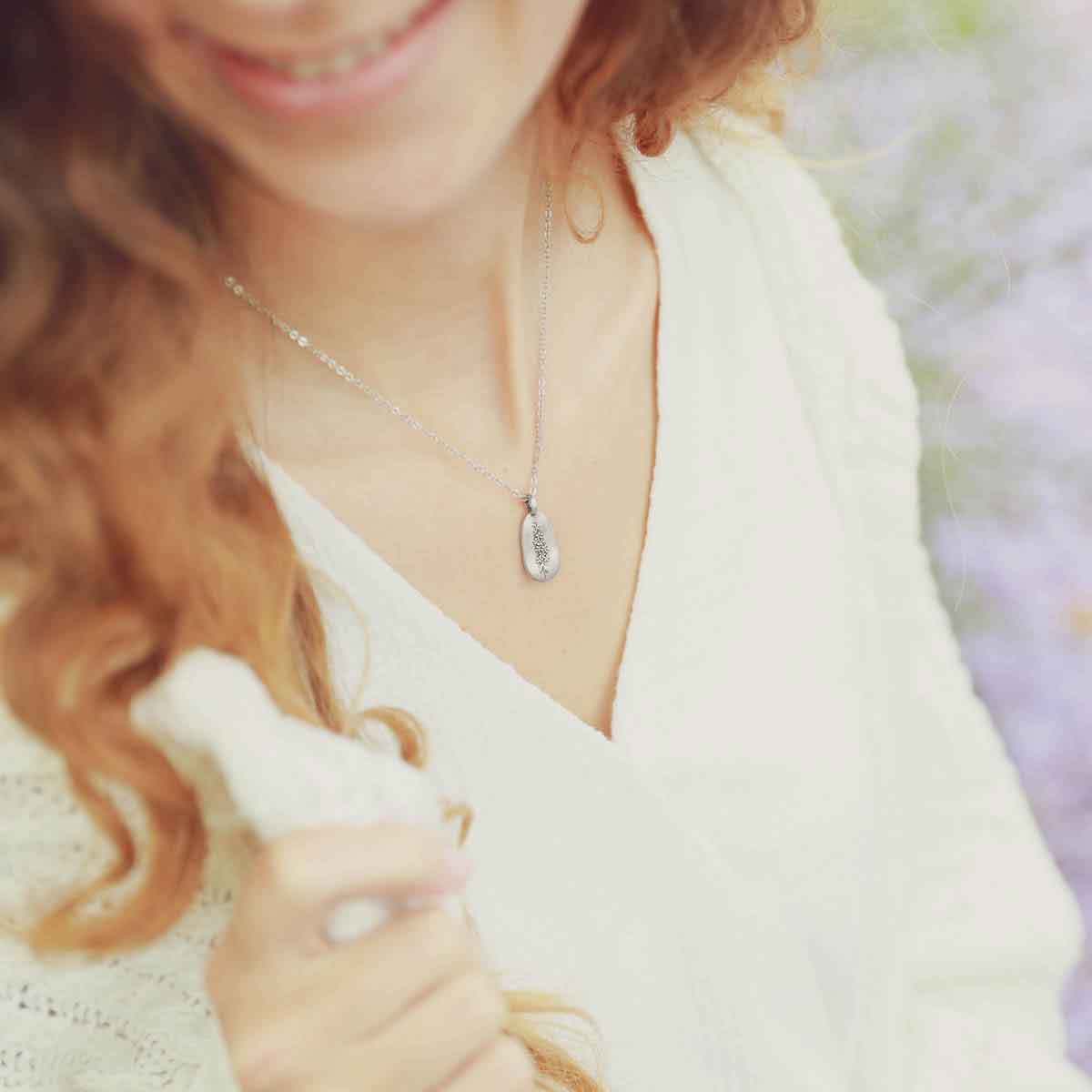 July Birth Flower Necklace {Pewter}