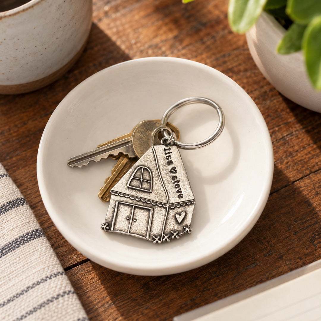 Where My Heart Lives Keychain (Pewter)
