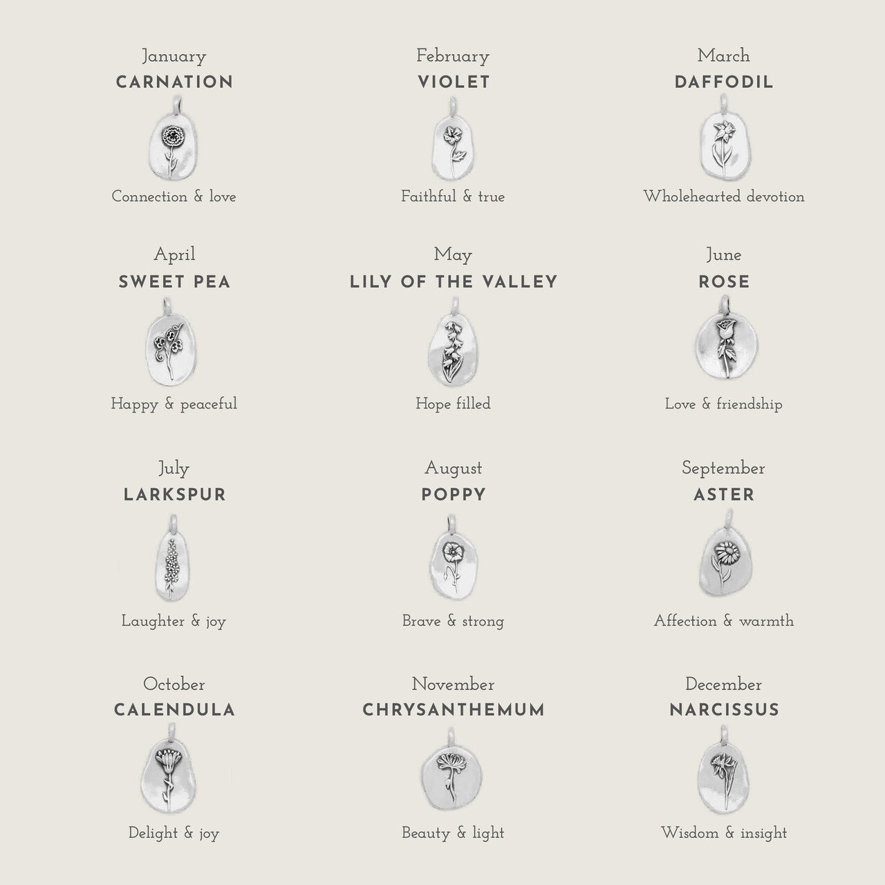 March Birth Flower Charm (Sterling Silver) - Lisa Leonard Designs