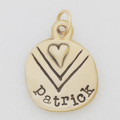 Heart with Chevron Charm (Gold Plated)