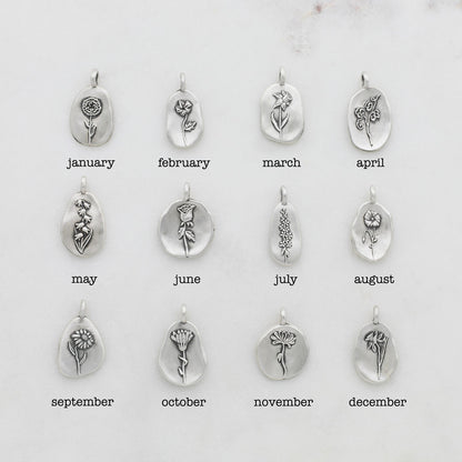 October Birth Flower Charm {Sterling Silver}
