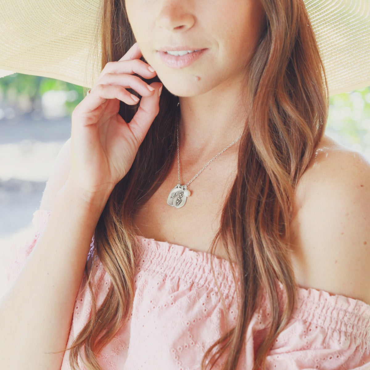 Birth Flower Necklace (Sterling Silver)