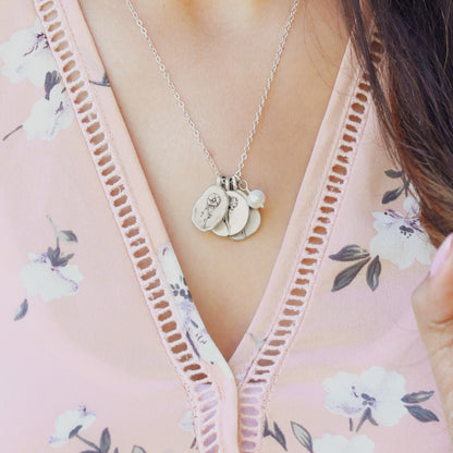 August Birth Flower Necklace (Sterling Silver)