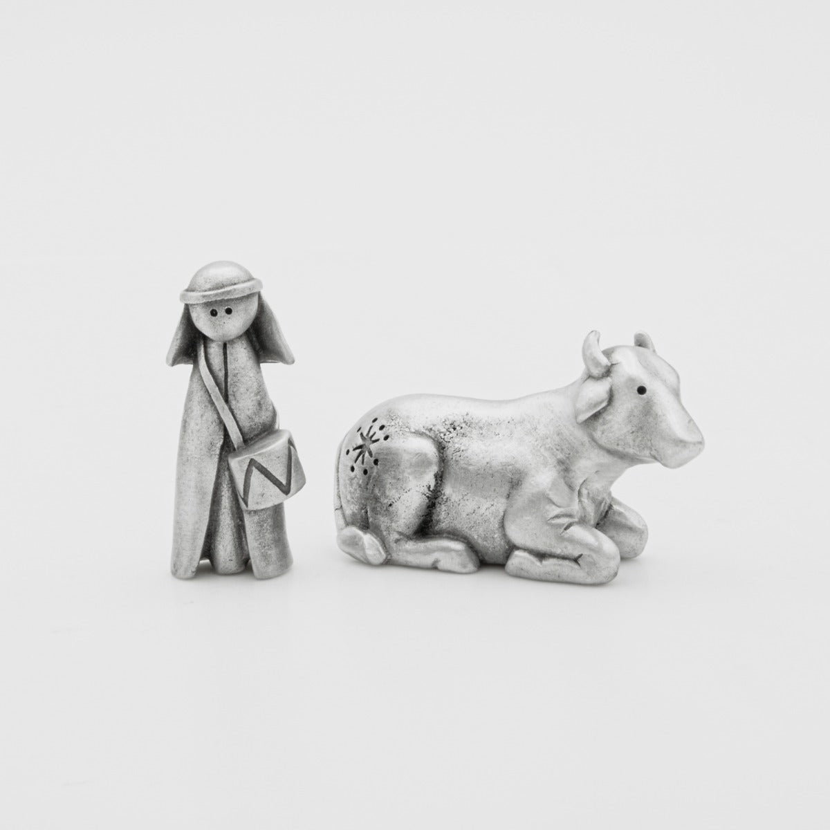 Little Drummer Boy + Ox Figurine Set (Pewter)