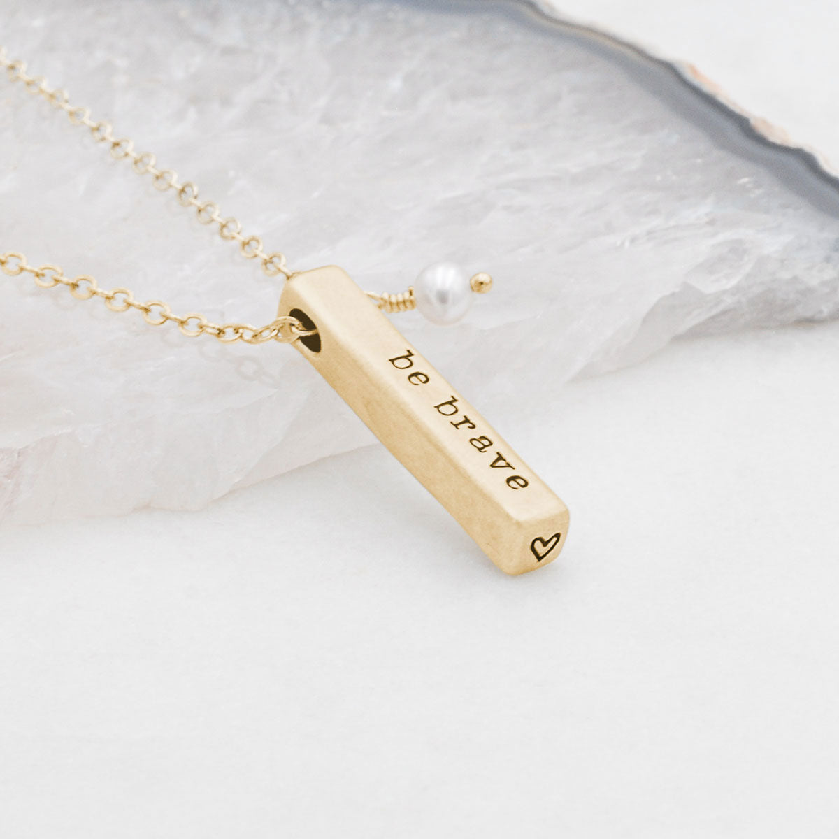 What Matters Most Necklace - 1 Side {14K Solid Gold}
