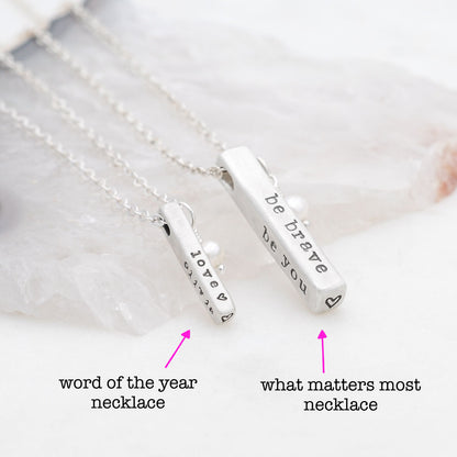 Word of the Year Necklace - 4 Sides (Sterling Silver)