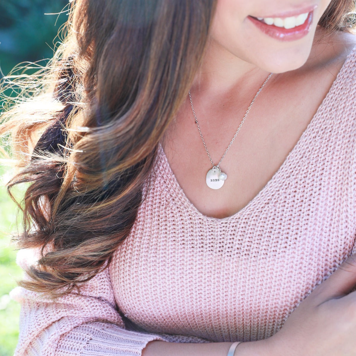 Beloved Name Disc Necklace (Sterling Silver)
