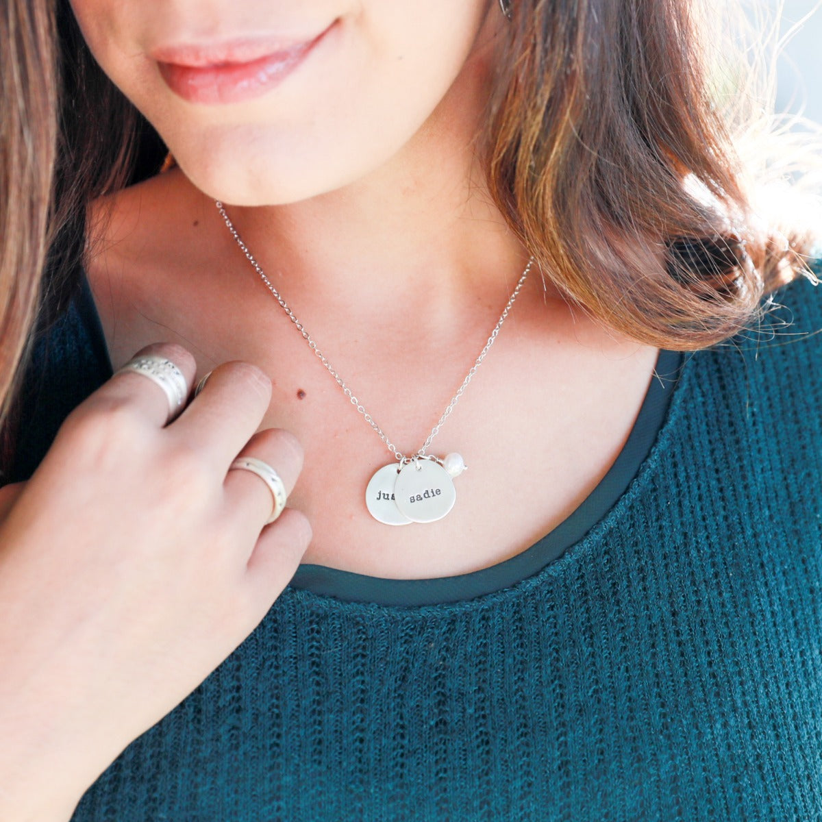 Beloved Name Disc Necklace (Sterling Silver)