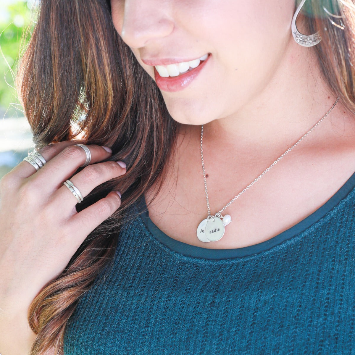 Beloved Name Disc Necklace (Sterling Silver)