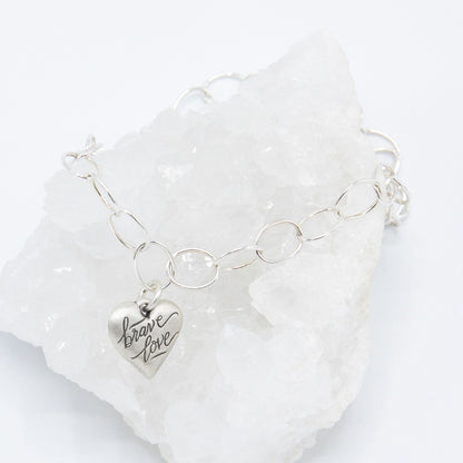 Brave Love® Emblem Bracelet (Sterling Silver)