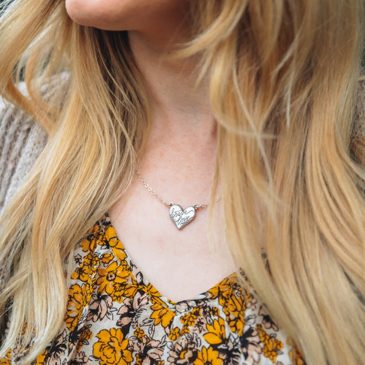 Brave Love® Emblem Necklace (Pewter)