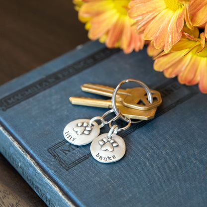 Furry Footprint Keychain (Sterling Silver)