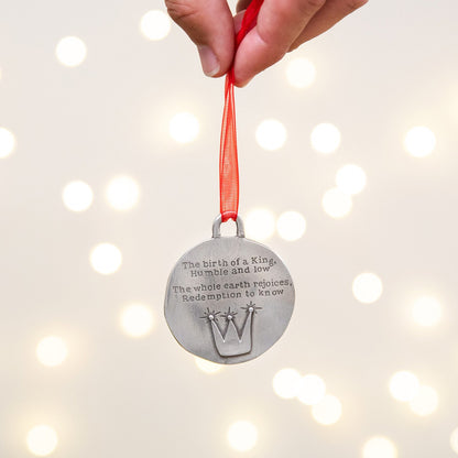 Babe In A Manger Ornament Set (Pewter)