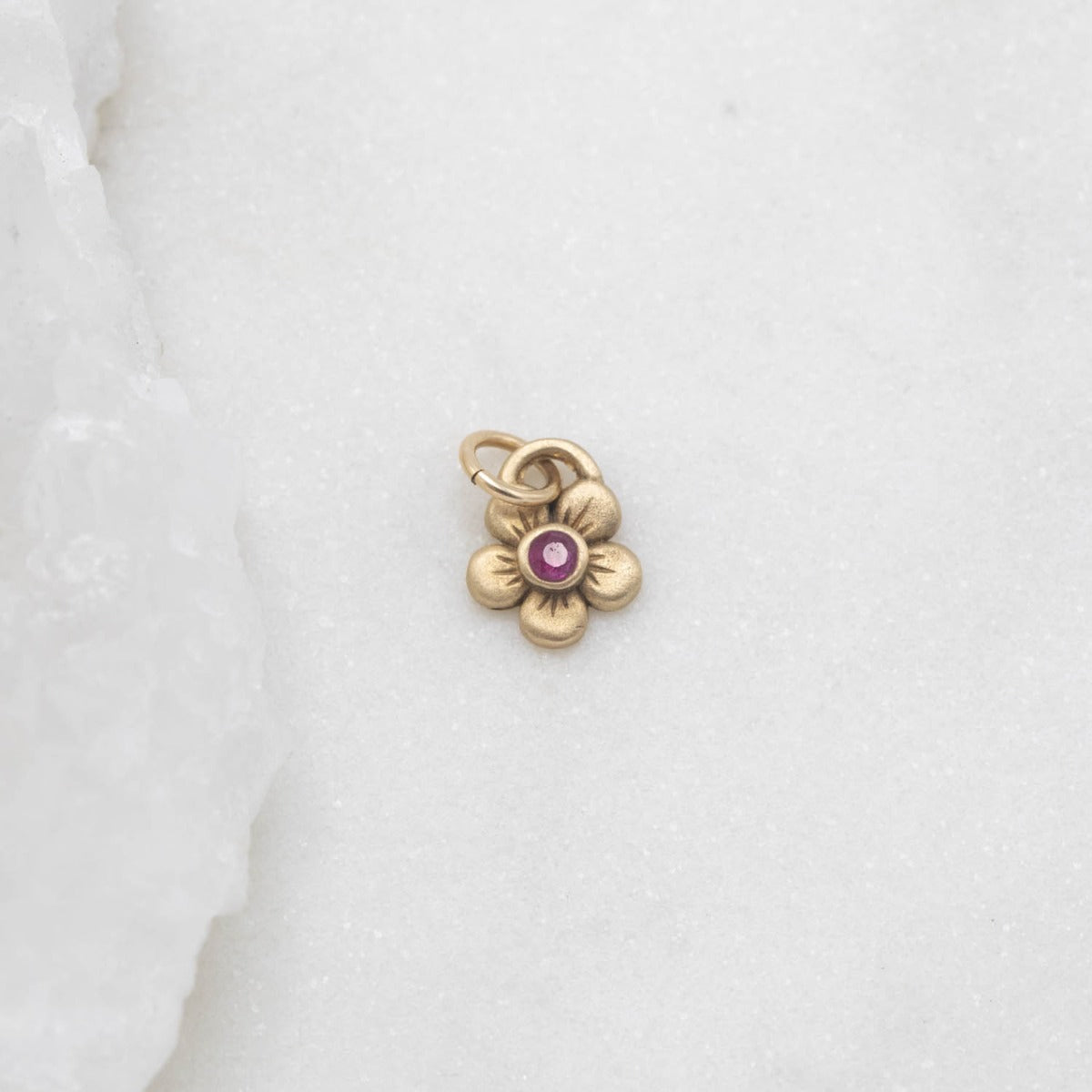 Birthstone Bloom Charm {14K Solid Gold}