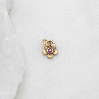 Birthstone Bloom Charm {14K Solid Gold}