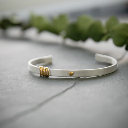 You Have My Heart Cuff (Sterling Silver & 9K Solid Gold)